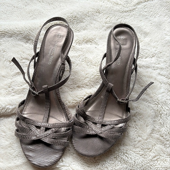 Carroll Reed Strappy Wedge Heels – Size 9 | Taupe Texture | Summer Styling | - Picture 2 of 6